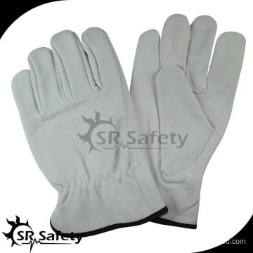 SRSAFETY leather white gloves cow leatehr working gloves